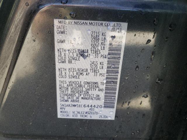 Photo 10 from auction – 2014 NISSAN PATHFINDER with VIN 5N1AR2MM1EC644420