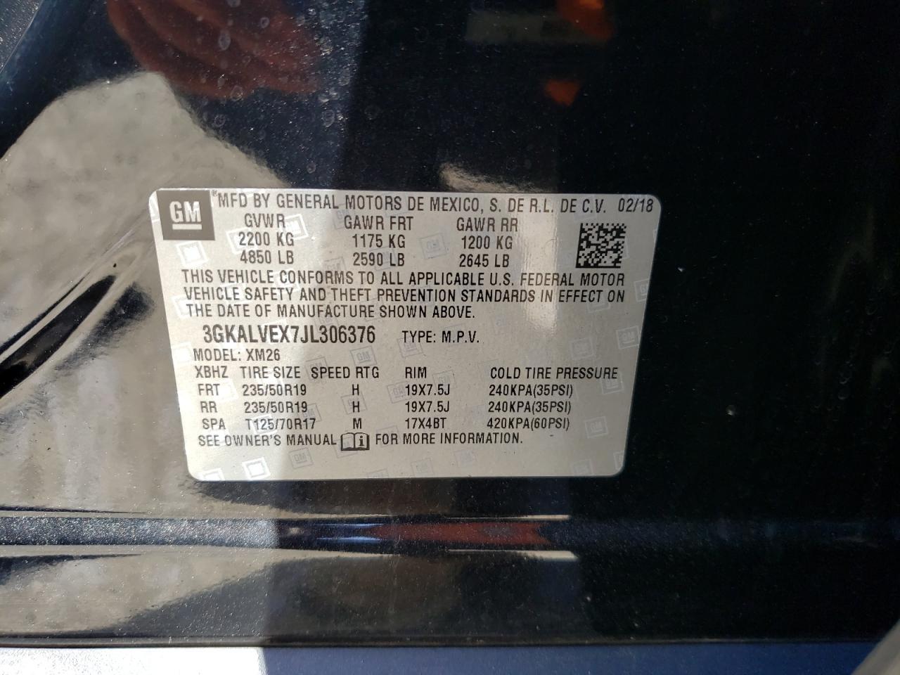 Photo 10 from auction – 2018 GMC TERRAIN SL with VIN 3GKALVEX7JL306376