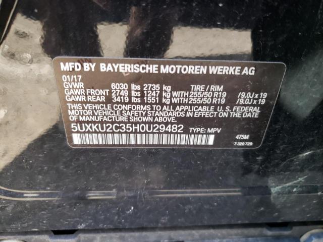 Photo 10 from auction – 2017 BMW X6 XDRIVE3 with VIN 5UXKU2C35H0U29482