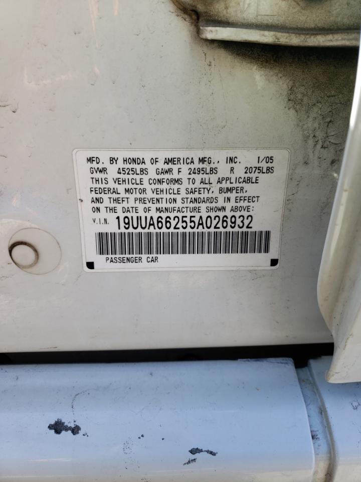 Photo 10 from auction – 2005 ACURA TL with VIN 19UUA66255A026932