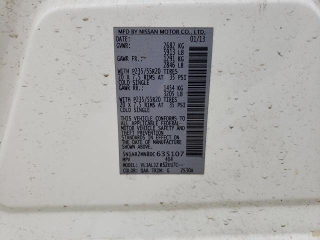 Photo 10 from auction – 2013 NISSAN PATHFINDER with VIN 5N1AR2MN8DC635107
