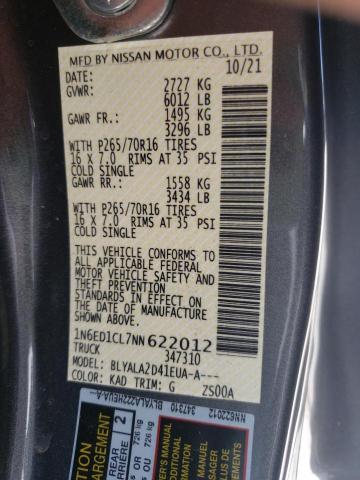 Photo 10 from auction – 2022 NISSAN FRONTIER S with VIN 1N6ED1CL7NN622012
