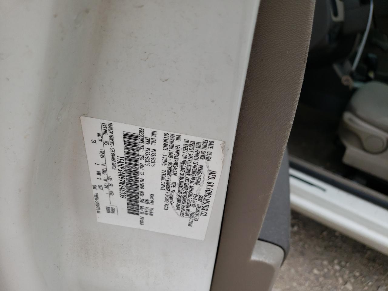 Photo 10 from auction – 2009 FORD FOCUS S with VIN 1FAHP34N99W246339