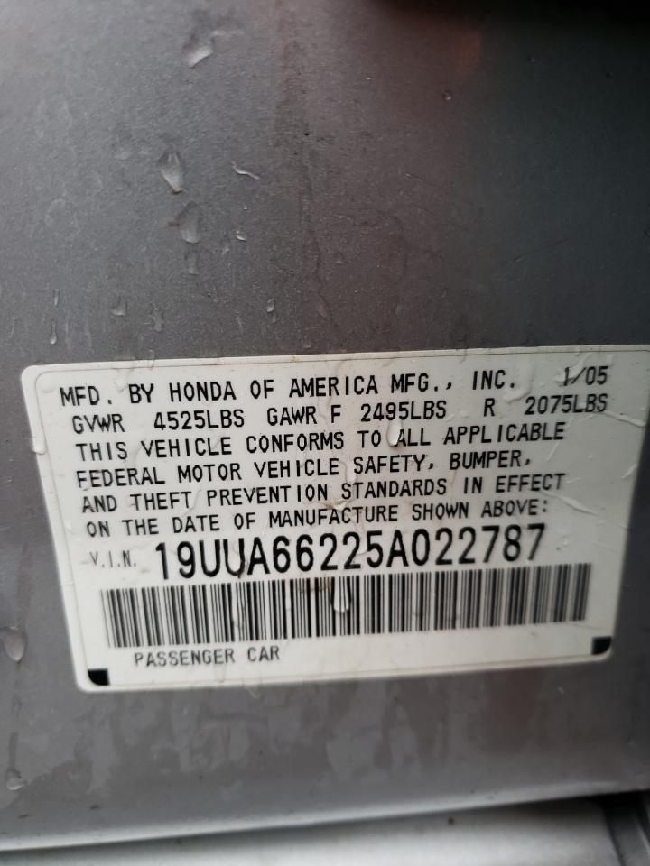 Photo 10 from auction – 2005 ACURA TL with VIN 19UUA66225A022787