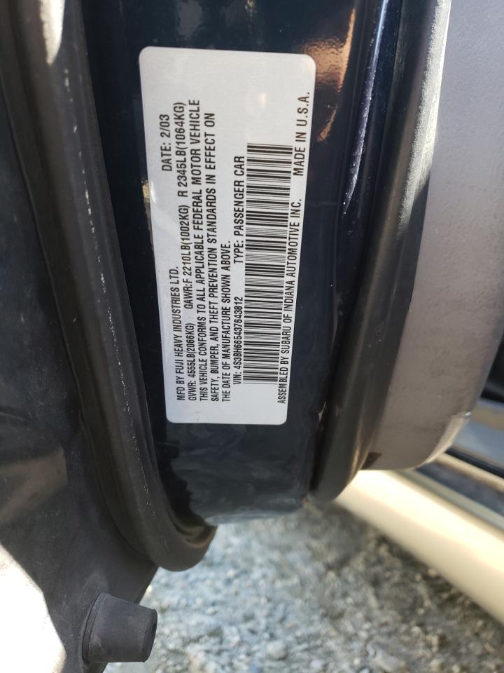 Photo 10 from auction – 2003 SUBARU LEGACY OUT with VIN 4S3BH665437643812