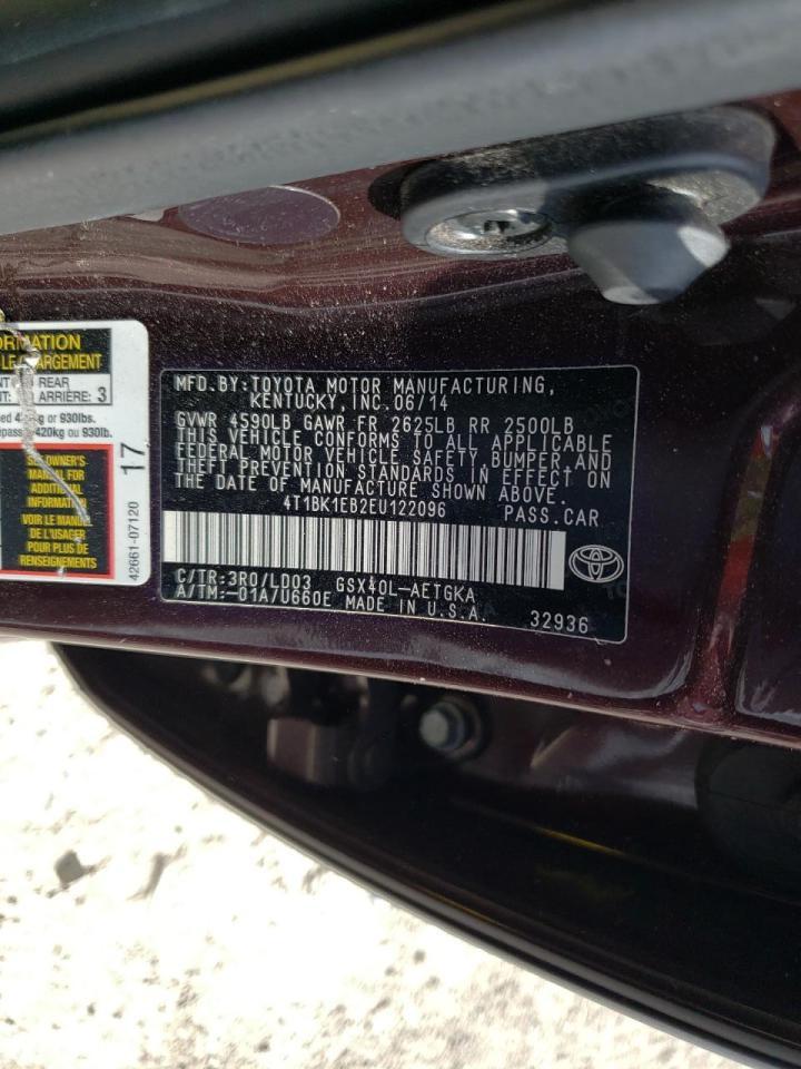 Photo 10 from auction – 2014 TOYOTA AVALON BAS with VIN 4T1BK1EB2EU122096