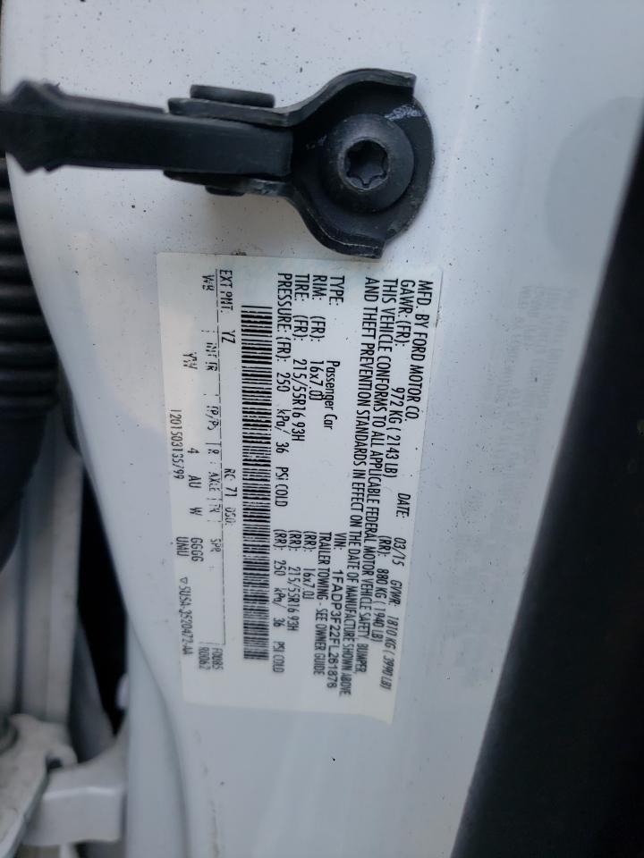 Photo 10 from auction – 2015 FORD FOCUS SE with VIN 1FADP3F22FL261876