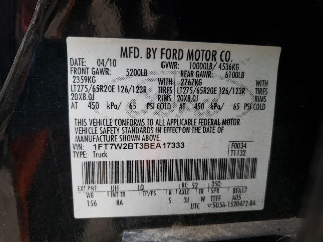 Photo 10 from auction – 2011 FORD F250 SUPER with VIN 1FT7W2BT3BEA17333