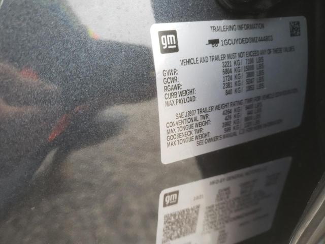 Photo 10 from auction – 2021 CHEVROLET SILVERADO with VIN 1GCUYDED0MZ444803