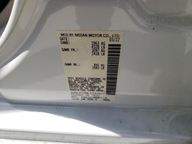 Photo 10 from auction – 2022 NISSAN ALTIMA SR with VIN 1N4BL4CV7NN356007