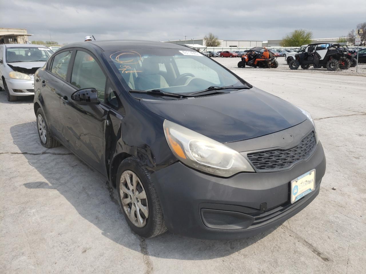 KIA RIO LX 2013 with VIN KNADM4A37D6186626 - Photo from auction