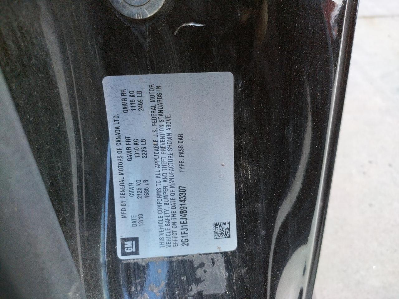 Photo 10 from auction – 2011 CHEVROLET CAMARO SS with VIN 2G1FJ1EJ4B9143307