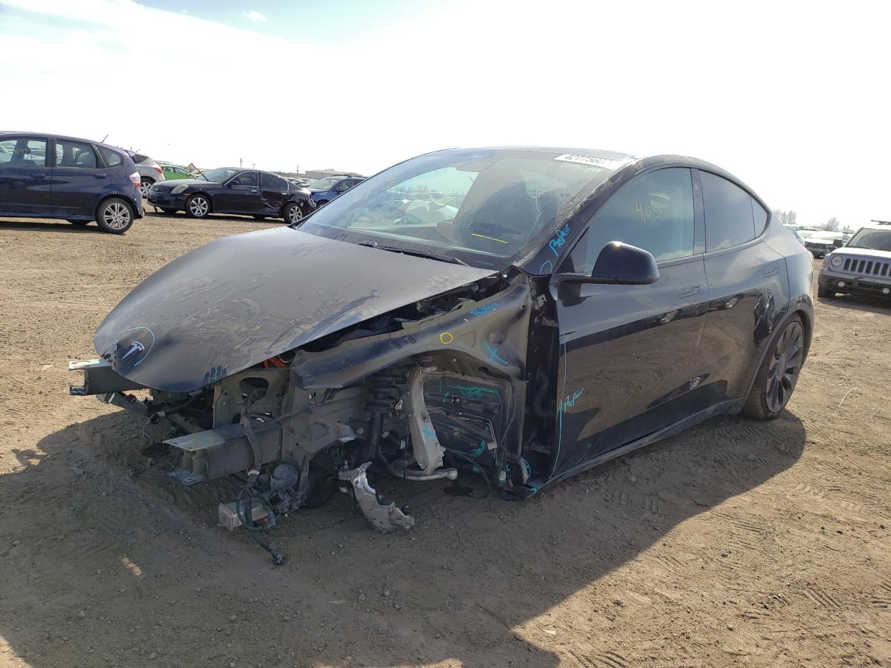 Photo 2 from auction – 2021 TESLA MODEL Y with VIN 5YJYGDEF3MF070201