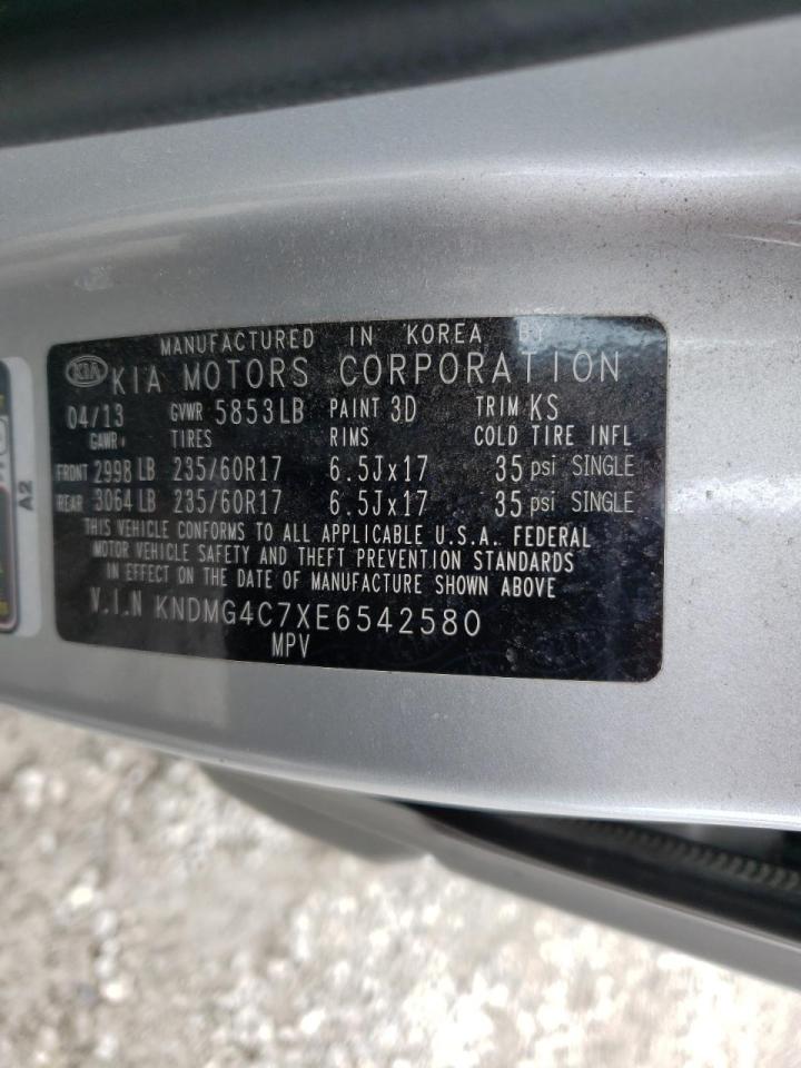 Photo 10 from auction – 2014 KIA SEDONA LX with VIN KNDMG4C7XE6542580