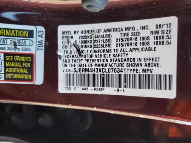 Photo 10 from auction – 2012 HONDA CR-V LX with VIN 5J6RM4H3XCL076341