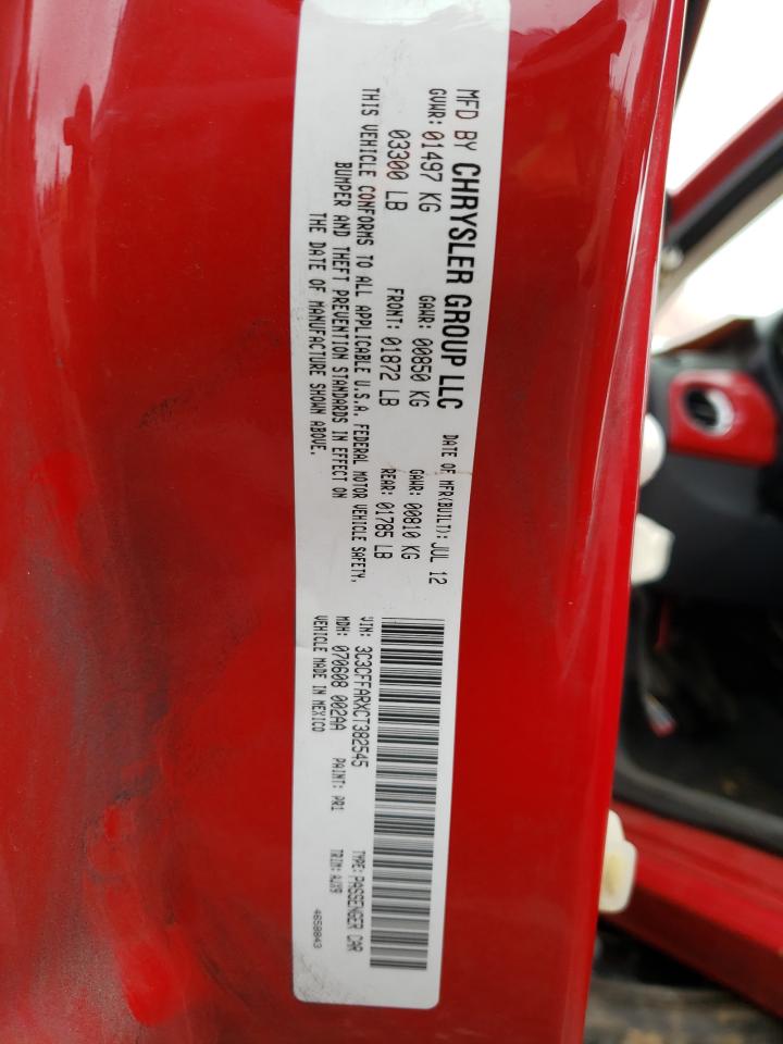 Photo 10 from auction – 2012 FIAT 500 POP with VIN 3C3CFFARXCT382545