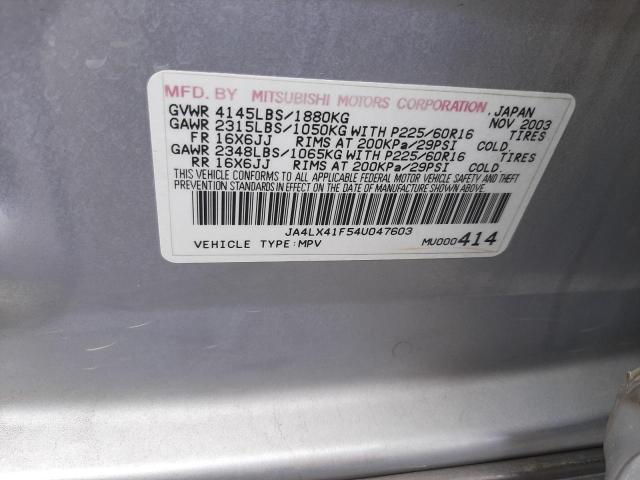 Photo 10 from auction – 2004 MITSUBISHI OUTLANDER with VIN JA4LX41F54U047603