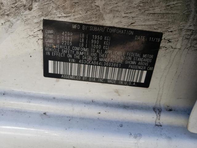 Photo 10 from auction – 2020 SUBARU IMPREZA with VIN 4S3GKAB64L3603861