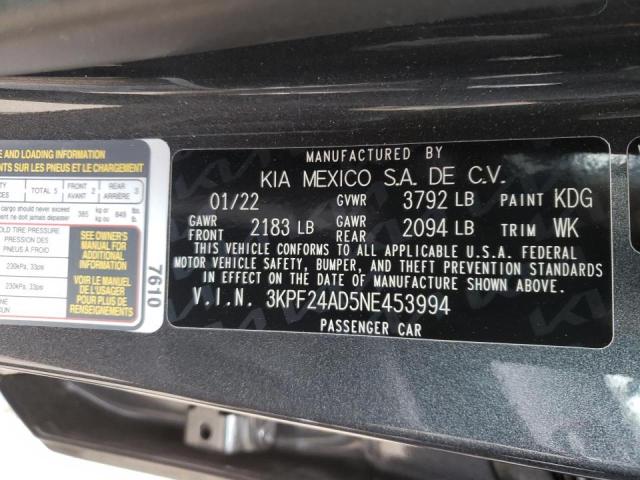 Photo 10 from auction – 2022 KIA FORTE FE with VIN 3KPF24AD5NE453994