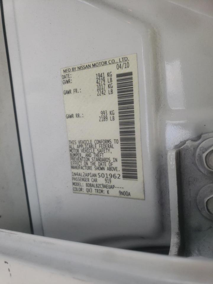 Photo 10 from auction – 2010 NISSAN ALTIMA BAS with VIN 1N4AL2AP1AN501962