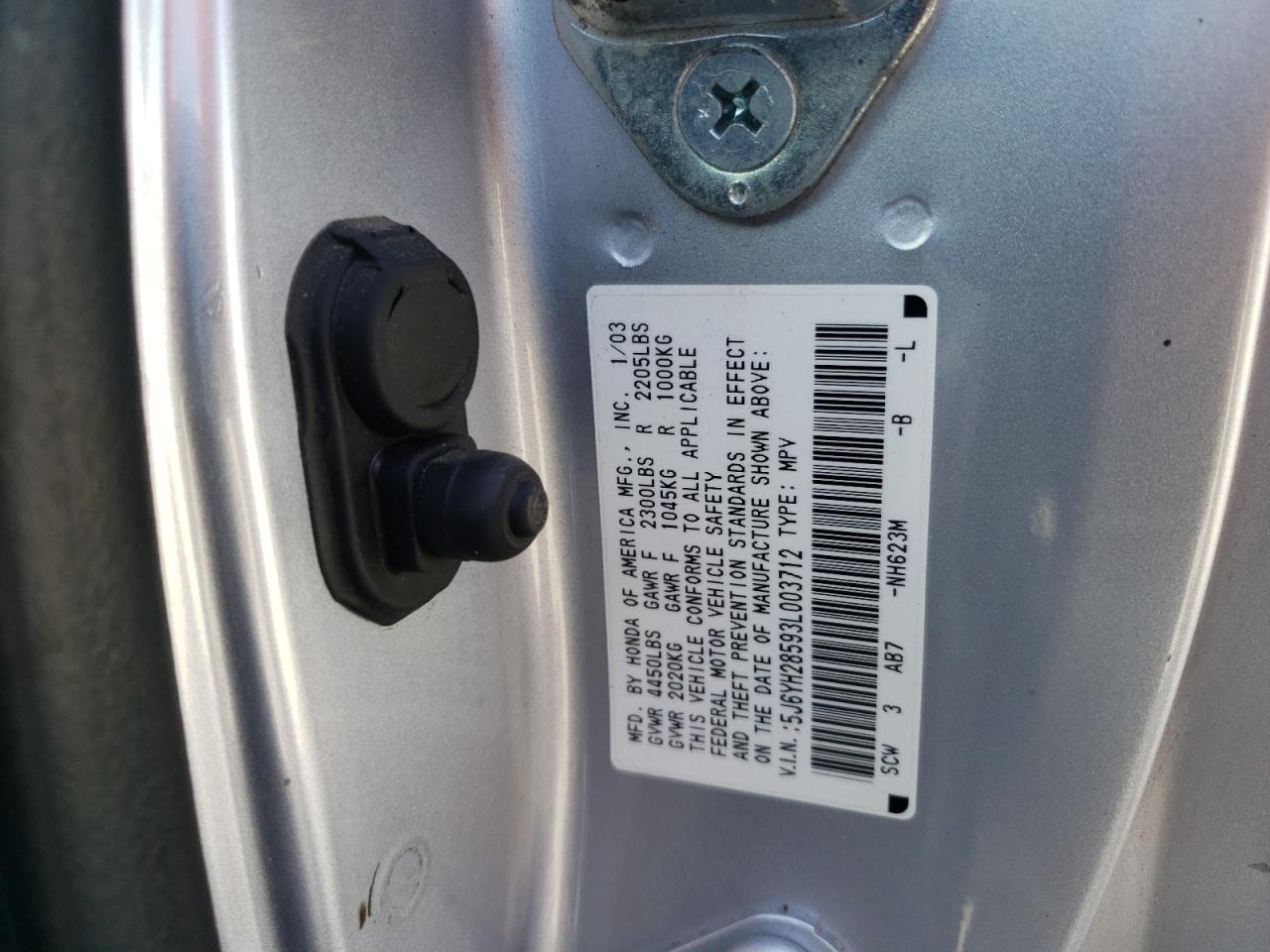 صورة رقم 10 من المزاد - 2003 HONDA ELEMENT EX مع VIN 5J6YH28593L003712