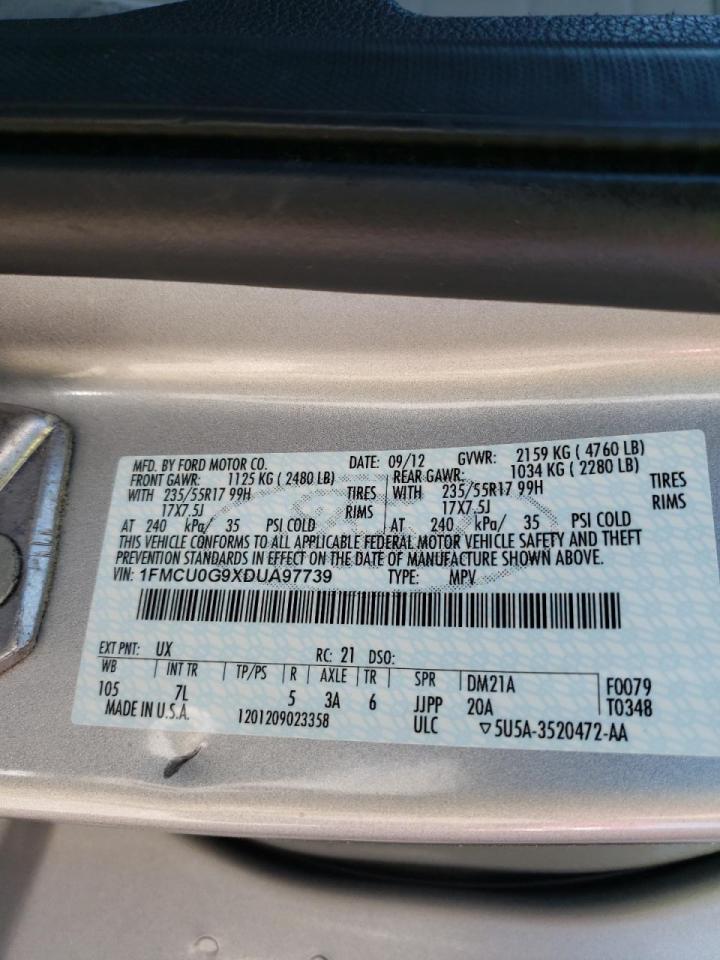 Photo 10 from auction – 2013 FORD ESCAPE SE with VIN 1FMCU0G9XDUA97739