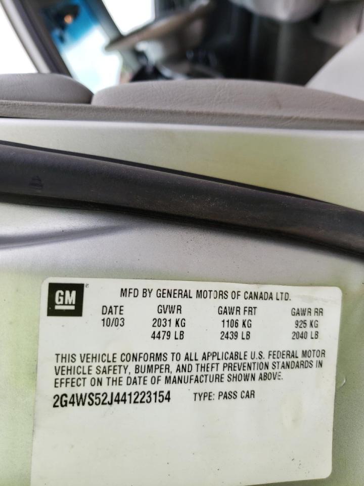 Photo 10 from auction – 2004 BUICK CENTURY CU with VIN 2G4WS52J441223154