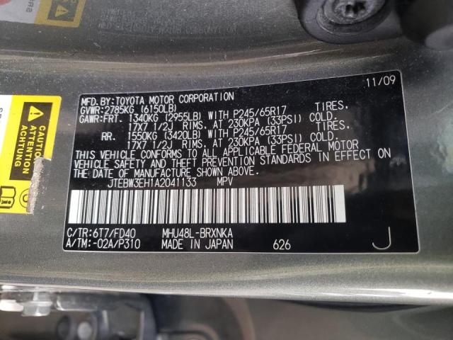 Photo 10 from auction – 2010 TOYOTA HIGHLANDER with VIN JTEBW3EH1A2041133