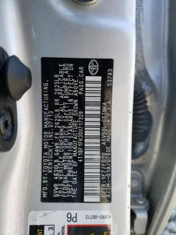 Photo 10 from auction – 2013 TOYOTA CAMRY L with VIN 4T1BF1FK3DU717329