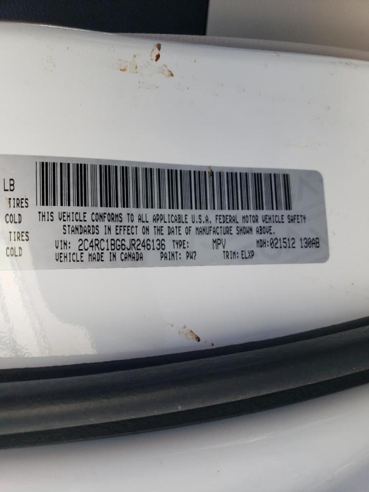 Photo 10 from auction – 2018 CHRYSLER PACIFICA T with VIN 2C4RC1BG6JR246136
