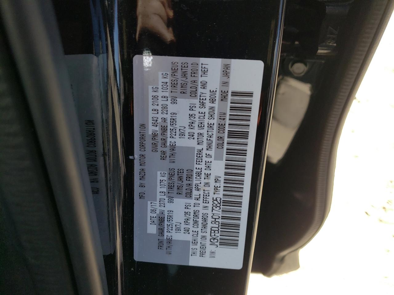 Photo 10 from auction – 2017 MAZDA CX-5 GRAND with VIN JM3KFBDL8H0173825