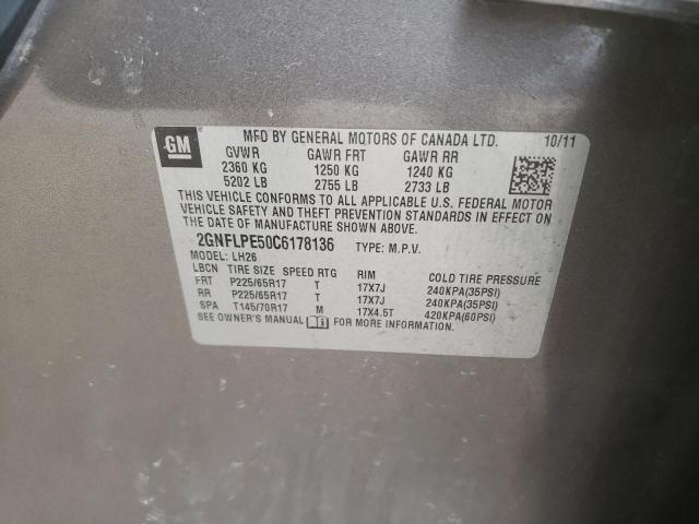 Photo 10 from auction – 2012 CHEVROLET EQUINOX LT with VIN 2GNFLPE50C6178136