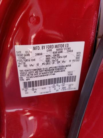 Photo 10 from auction – 2011 FORD ESCAPE XLT with VIN 1FMCU9DG6BKB17744