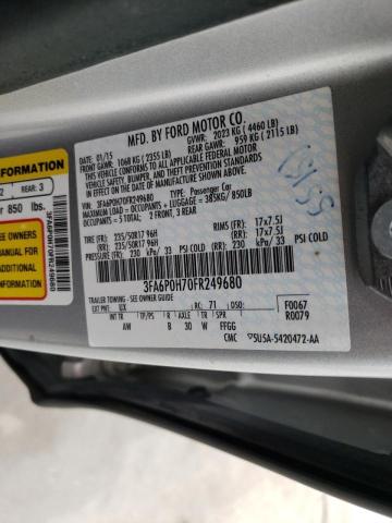 Photo 10 from auction – 2015 FORD FUSION SE with VIN 3FA6P0H70FR249680