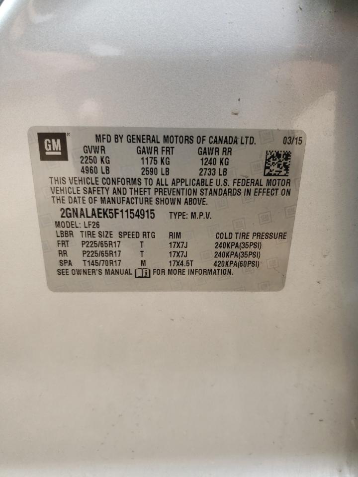 Photo 10 from auction – 2015 CHEVROLET EQUINOX LS with VIN 2GNALAEK5F1154915