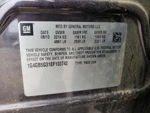 BUICK LACROSSE 2014 with VIN 1G4GB5G31EF103742 - Photo from auction