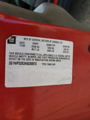 Photo 10 from auction – 2004 CHEVROLET IMPALA with VIN 2G1WF52E249238872