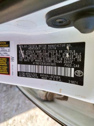 Photo 10 from auction – 2014 TOYOTA AVALON HYB with VIN 4T1BD1EB3EU023605