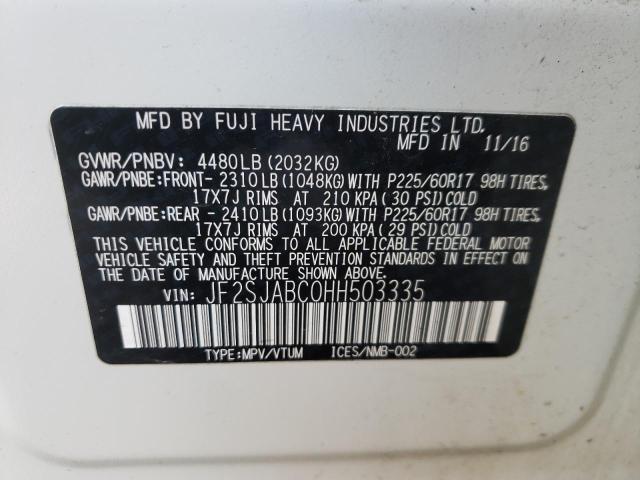 Photo 10 from auction – 2017 SUBARU FORESTER 2 with VIN JF2SJABC0HH503335