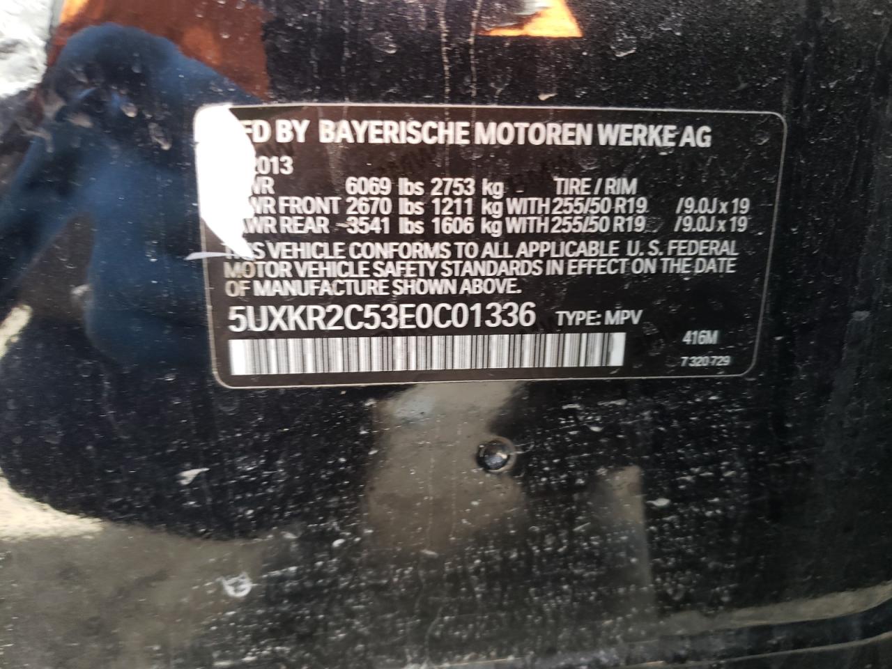 Photo 10 from auction – 2014 BMW X5 SDRIVE3 with VIN 5UXKR2C53E0C01336