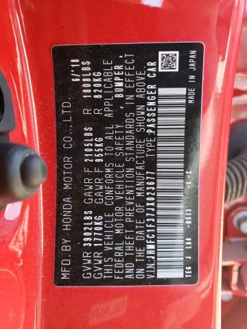 Photo 1 from auction – 2018 HONDA CIVIC EX with VIN JHMFC1F37JX023677