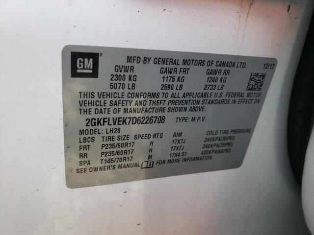 Photo 10 from auction – 2013 GMC TERRAIN SL with VIN 2GKFLVEK7D6226708