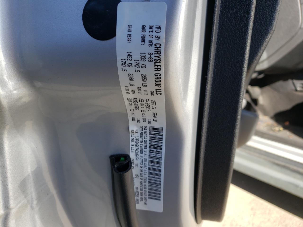 Photo 10 from auction – 2010 JEEP GRAND CHER with VIN 1J4PR4GK7AC106474