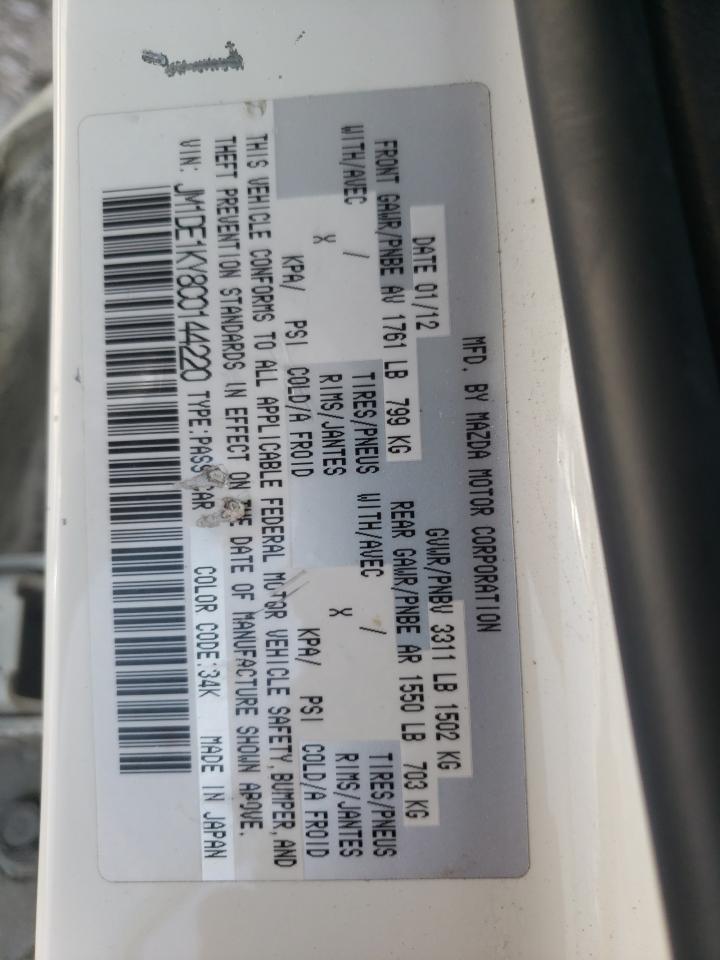 Photo 10 from auction – 2012 MAZDA MAZDA2 with VIN JM1DE1KY8C0144220
