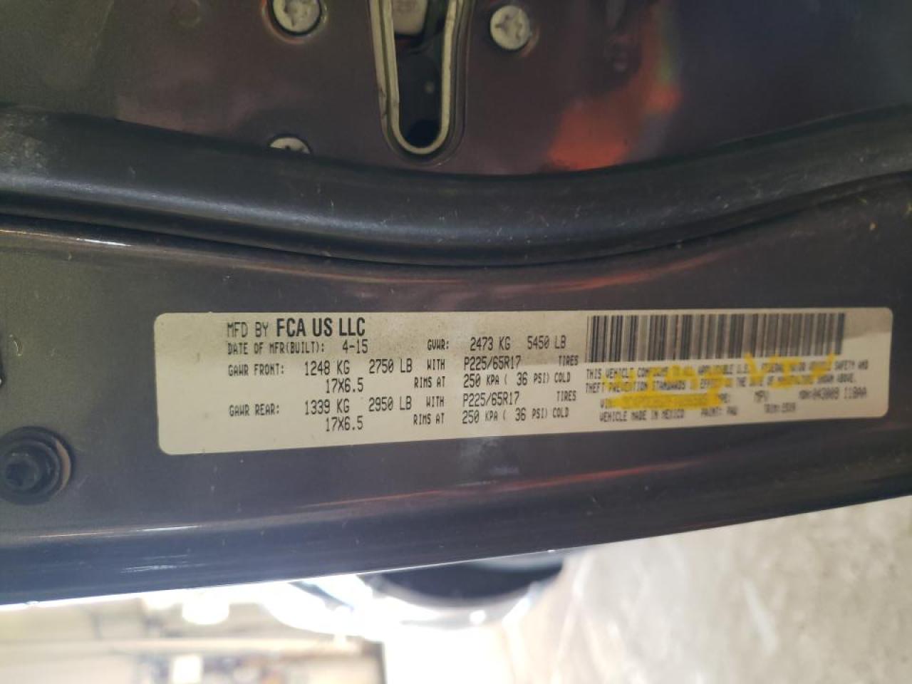 Photo 10 from auction – 2014 DODGE JOURNEY SX with VIN 3C4PDDBG6ET271272