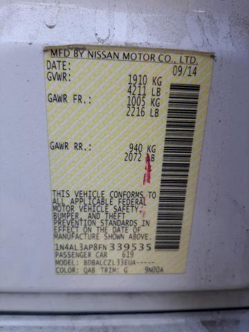 Photo 10 from auction – 2015 NISSAN ALTIMA 2.5 with VIN 1N4AL3AP8FN339535