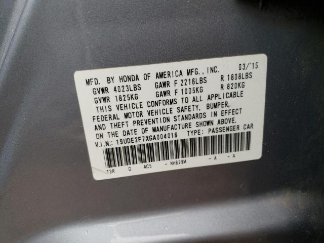 Photo 10 from auction – 2016 ACURA ILX PREMIU with VIN 19UDE2F7XGA004016