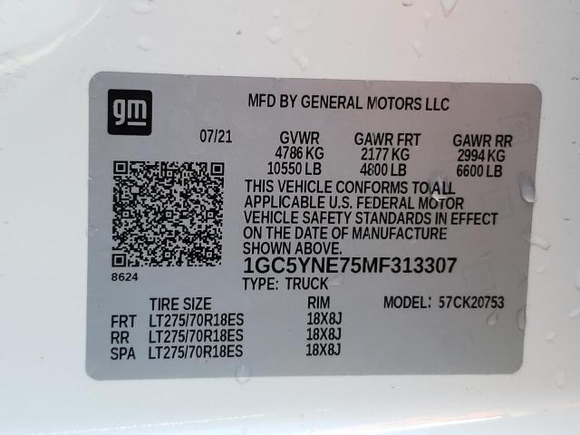 Photo 10 from auction – 2021 CHEVROLET SILVERADO with VIN 1GC5YNE75MF313307