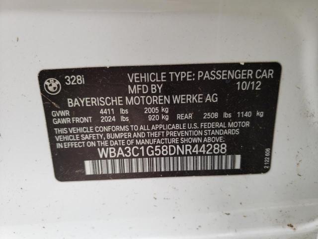 BMW 328 I SULE 2013 with VIN WBA3C1G58DNR44288 - Photo from auction