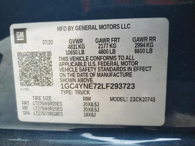 Photo 10 from auction – 2020 CHEVROLET SILVERADO with VIN 1GC4YNE72LF293723